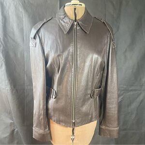 Elegant Dark Brown Leather Jacket